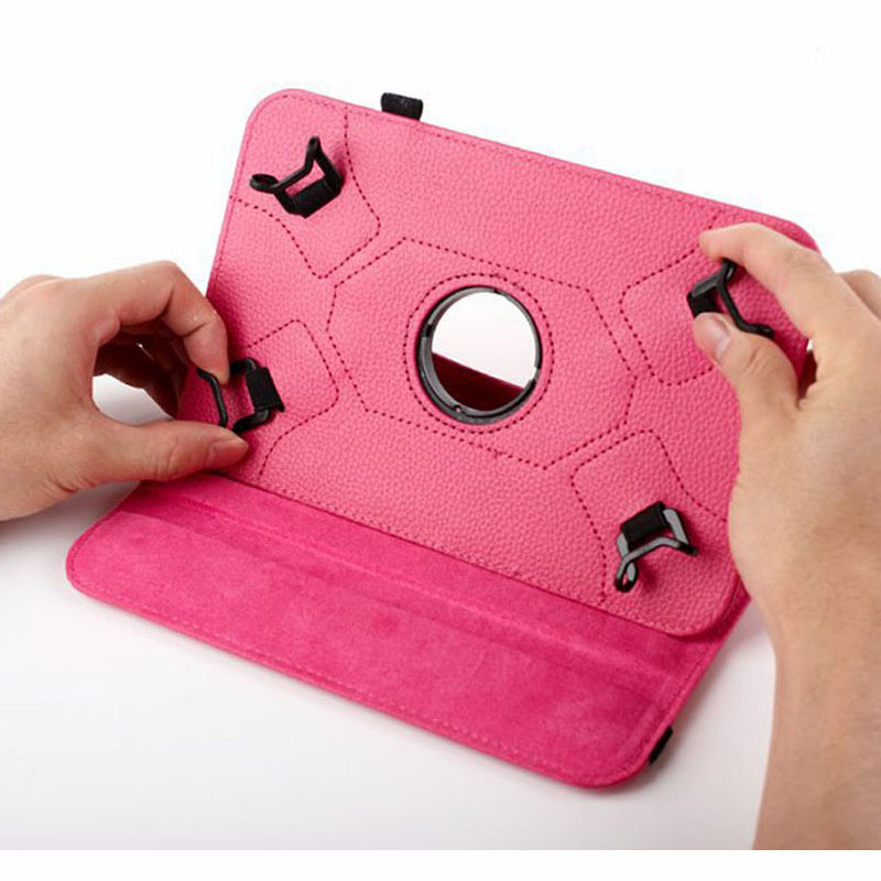 Universal 360 Degree Rotating Adjustable Flip PU Leather Stand Tablet Shockproof Protetive Case Solid Color Wallet Cover For 7 8 9 10 10.1 10.2 inch T