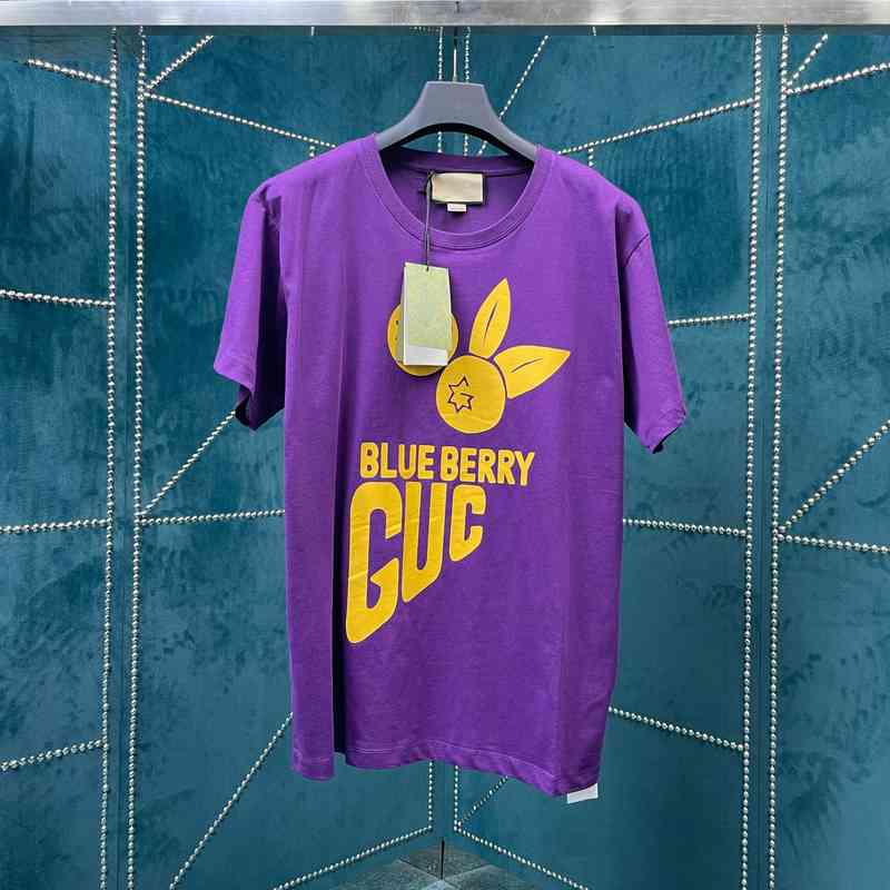 2022 spring and summer new family letter blueberry print short sleeve loose casual T-shirt fashion, Purple
2022 spring and summer new family letter blueberry print short sleeve loose casual T-shirt fashion, Purple