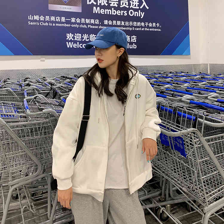 6 colors casual Women Autumn Winter Hoodie Coats Warm thick Zipper Jacket Tops Female sweatshirt Coat womens (F4117) 210423