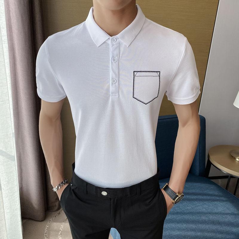 White 2021 Summer Casual Embroidery British Style Shirt Men Business Formal Social Club Outfits Short Sleeve Men's Polos, Black
White 2021 Summer Casual Embroidery British Style Shirt Men Business Formal Social Club Outfits Short Sleeve Men's Polos, Black