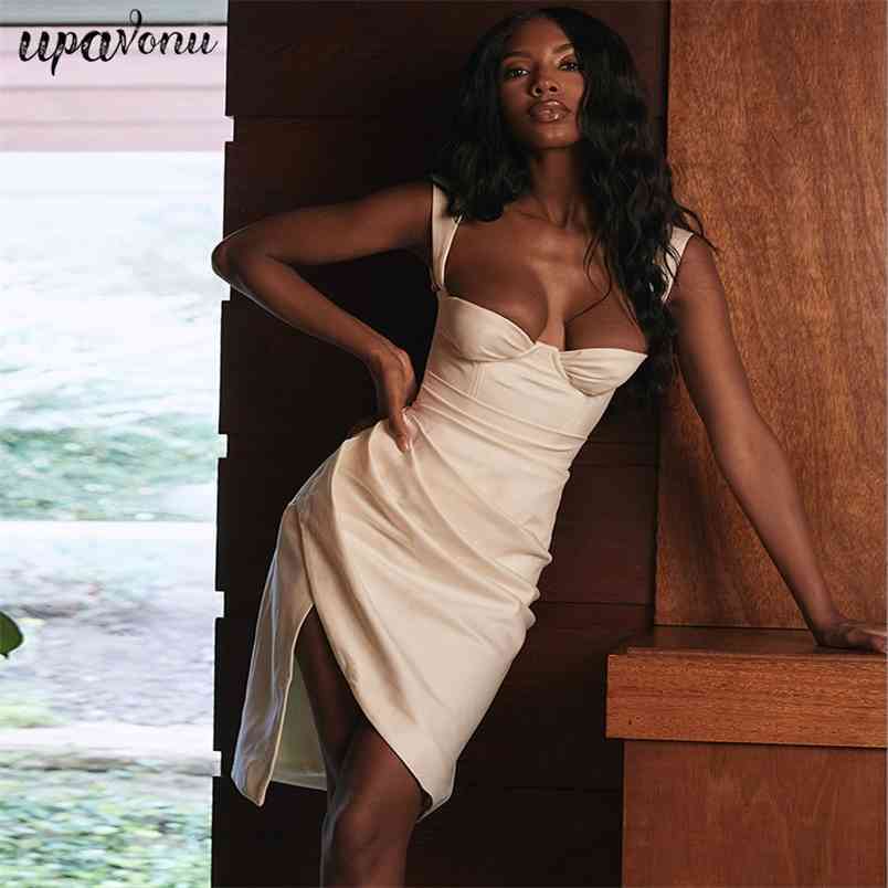 Free Chic Women Dress White Sexy Spaghetti Strap Sleeveless Draped Bodycon Irregular Club Party Vestidos 210524