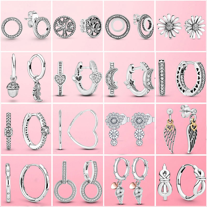 925 Sterling Silver Daisy Flower Family Tree Hoop U & Heart Stud Earrings For Women Fashion Jewelry Engagement Party
925 Sterling Silver Daisy Flower Family Tree Hoop U & Heart Stud Earrings For Women Fashion Jewelry Engagement Party