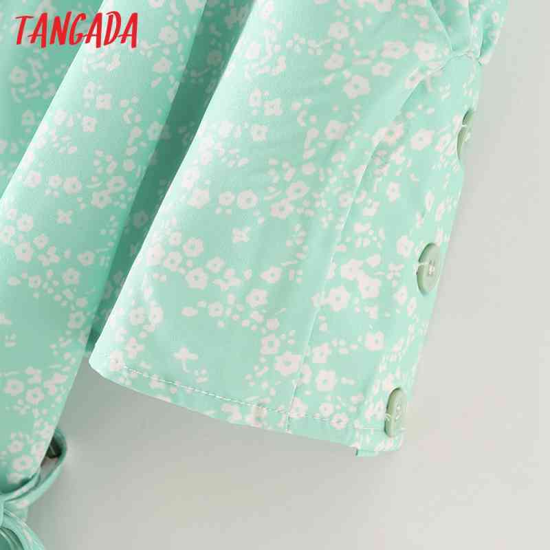 Women Retro Print Chiffon Summer Shirt with Slash Short Sleeve Chic Female Tops DA71 210416