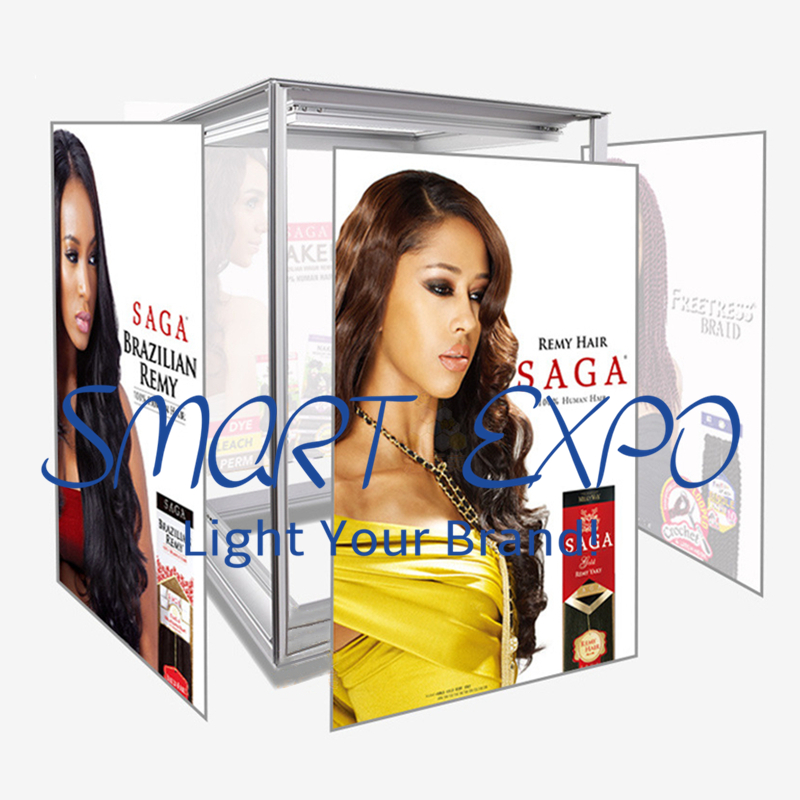 Retail Store Column Lightbox Signs Poster Advertising Display Board with Custom Full Color Graphic Printing (50x50xH90cm)