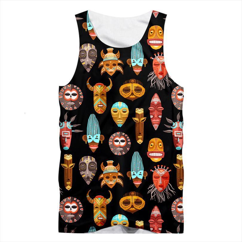 eu size tank summer cool print totem mask 3d singlets vest for women men hip hop punk gothic, White;black
eu size tank summer cool print totem mask 3d singlets vest for women men hip hop punk gothic, White;black