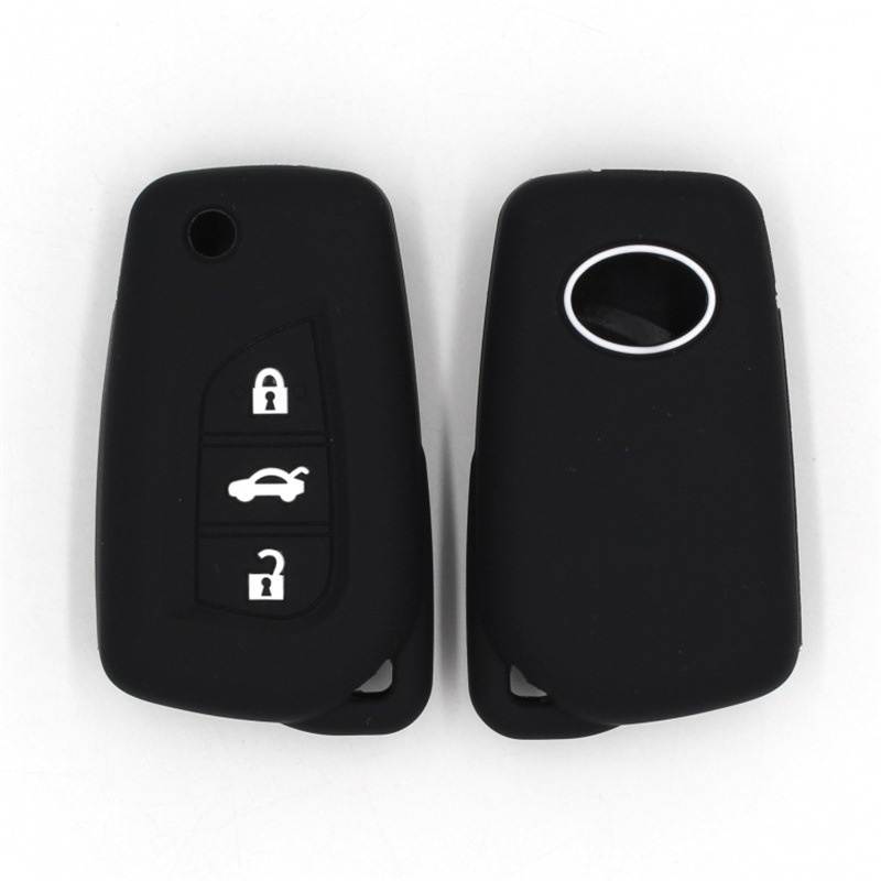 3 Button Silicone Key Fob Cover Shell Protect Skin Keychin Case For Toyota Reiz Camry Corolla Remote Car Keys Covers