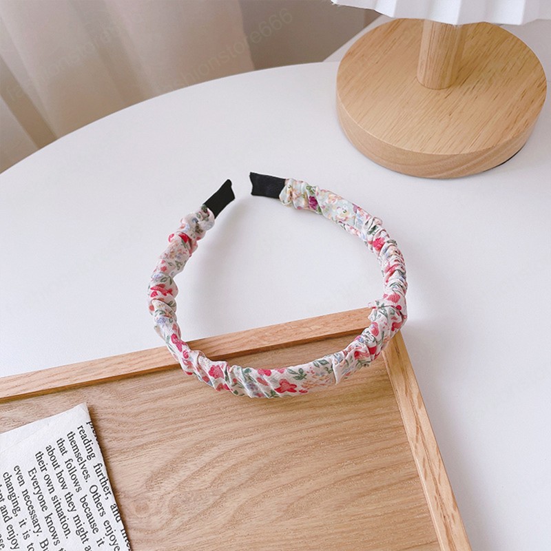 Women Floral Print Headband Plastic Headwear Hair Accessories Female Sweet Fashion Hair Hoop Hairband