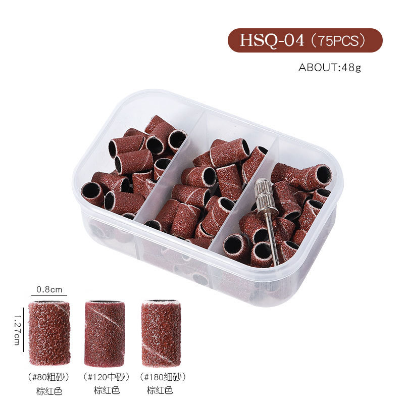 100/125pcs Repalceable nail Sanding Bands #80 #120 #180 Zebra Sand Ring Bit for Manicure Pedicure nails files Drill Machine supply NAD031