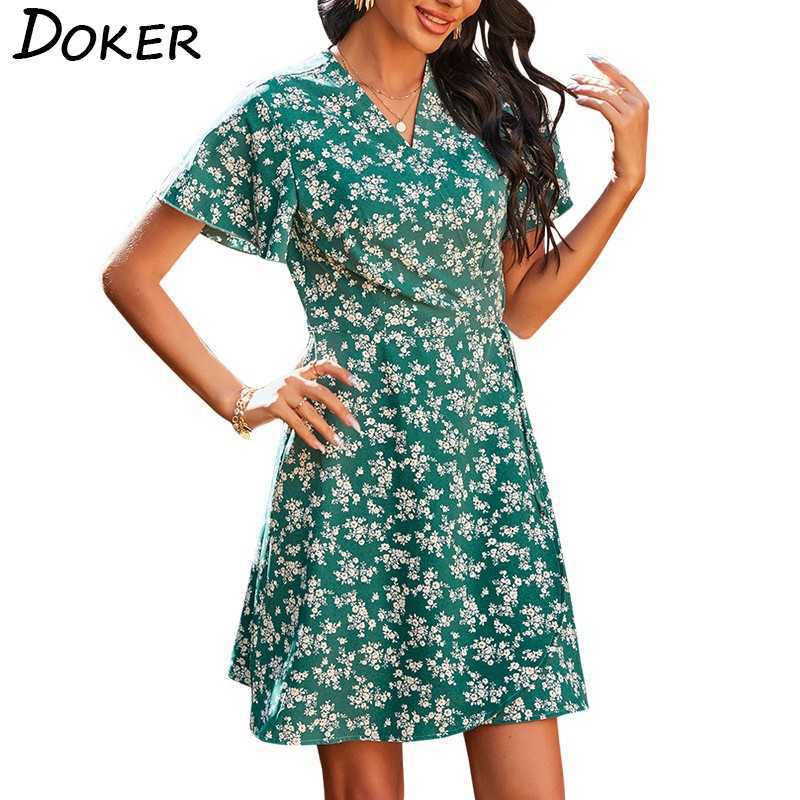 Summer Floral Mini Dresse Clothes Fashion V Neck Butterfly Short Sleeve Ladies Casual Boho Beach Dress Vestidos 210604, Green
Summer Floral Mini Dresse Clothes Fashion V Neck Butterfly Short Sleeve Ladies Casual Boho Beach Dress Vestidos 210604, Green