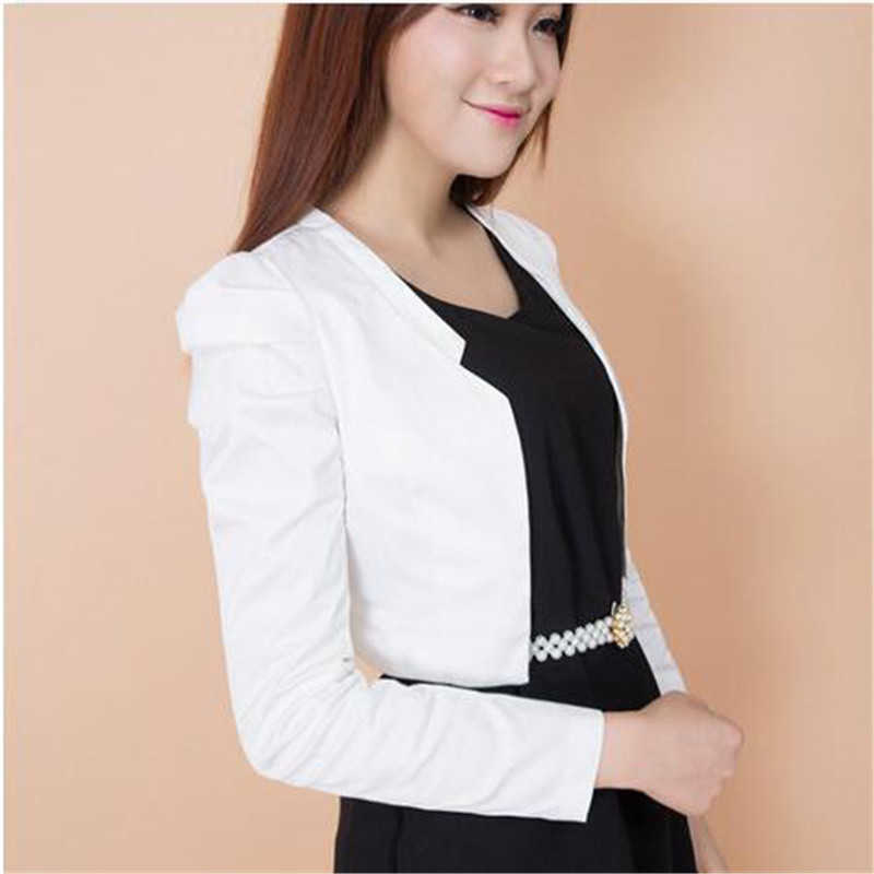 Blazer Coat Women Korean Short s Jacket Spring Summer Office White Slim Clothing Cardigan Black Coats LD03 210930
