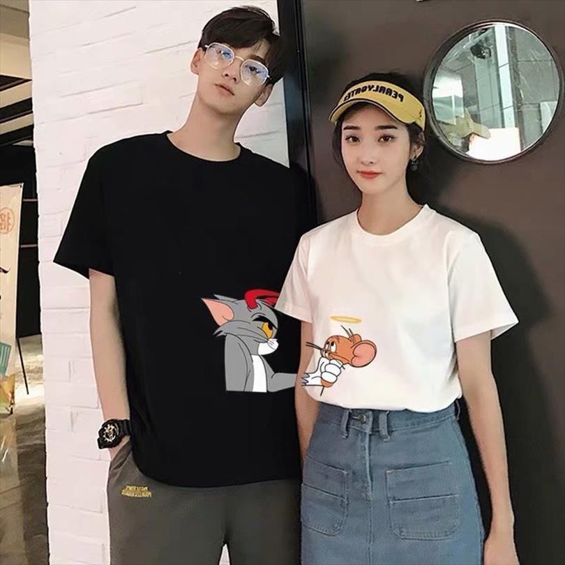 summer couple clothes harajuku cat mens and mouse print vogue loose o neck casual male female, White;black
summer couple clothes harajuku cat mens and mouse print vogue loose o neck casual male female, White;black