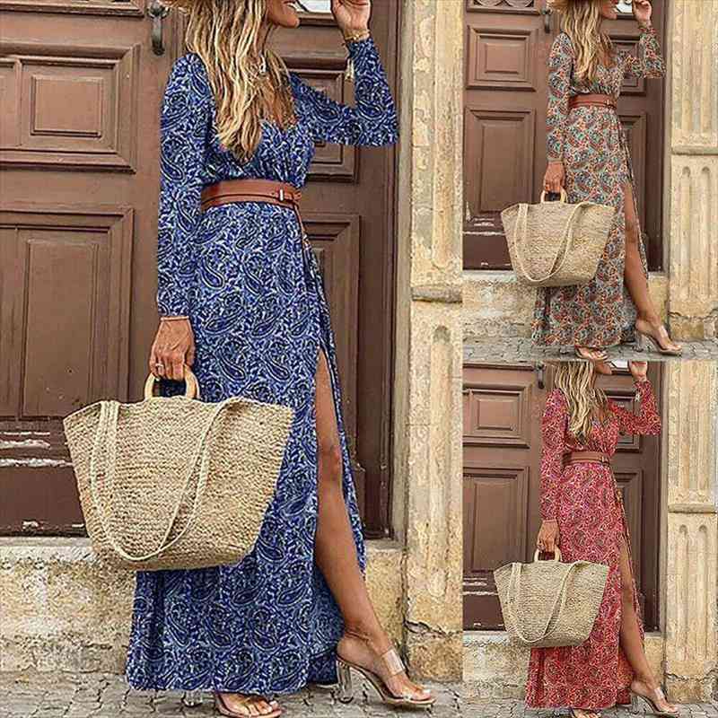 autumn boho v neck print womens dresses long casual irregular sleeves winter elegant streetwear party plus size, Black;gray
autumn boho v neck print womens dresses long casual irregular sleeves winter elegant streetwear party plus size, Black;gray