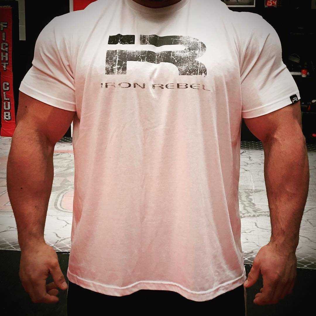 Fashion Men Short Sleeve T-Shirt Bodybuilding Workout Elasticity Fitness Gym 100% Cotton T shirt 210629