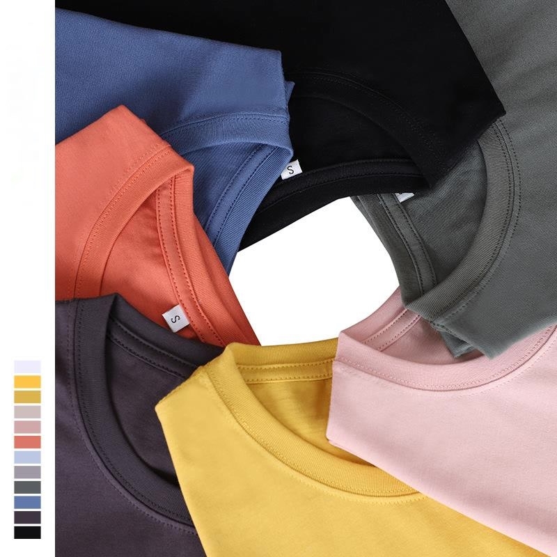Oversized T Shirt Men Short Sleeve T-shirts for Men/women Summer Spring Solid Black White Tee Shirts Male Loose Style 100%Cotton 210601
