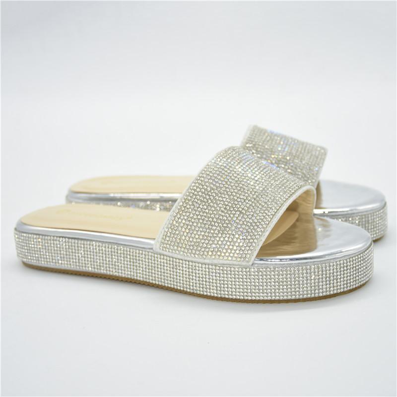 Silver African Casual Shoes Medium Heel Slippers With Rhinestones 222-4 Height 3CM Dress, As pic
Silver African Casual Shoes Medium Heel Slippers With Rhinestones 222-4 Height 3CM Dress, As pic