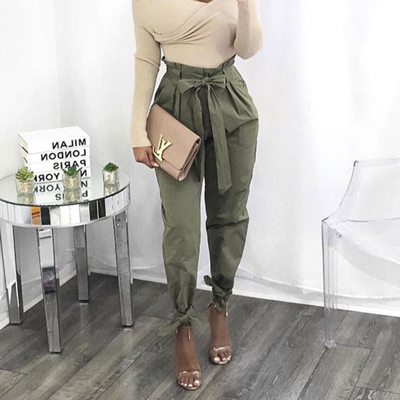 Fashion black Cargo Pants Women high waist femlae Camo Trousers Plus Size harem pants 210521