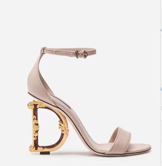 Classic Sandals Women's High Heel Shoes Fashion Letter Heels Sandal Slippers