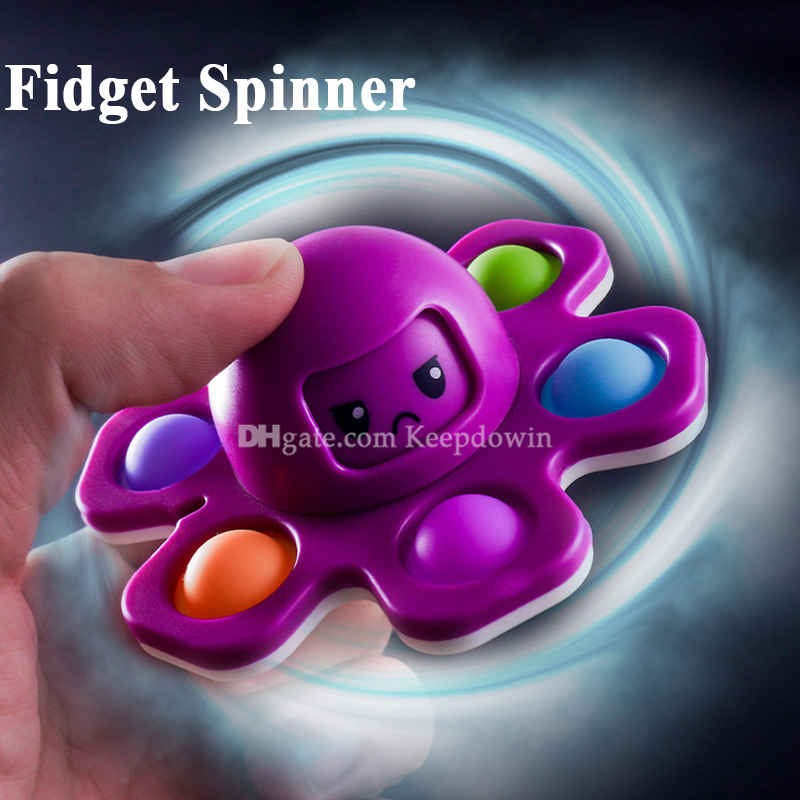 

Fidget Spinner Octopus Face Changing Bubble Toy Relief Anti-Anxiety Keyboard Stress Reliefs Sensory Toys for Kids Adults
