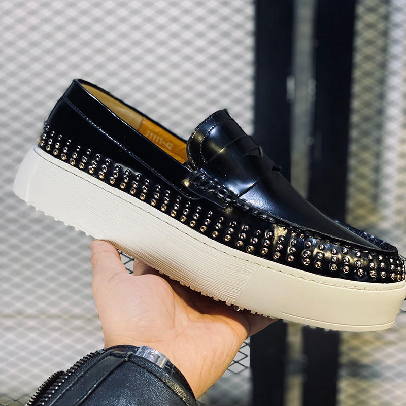 2022 White Black Rivets Driving Loafers Handmade Thick heel Men Leisure Shoes Slip on Spring Rivets Oxfords
2022 White Black Rivets Driving Loafers Handmade Thick heel Men Leisure Shoes Slip on Spring Rivets Oxfords
