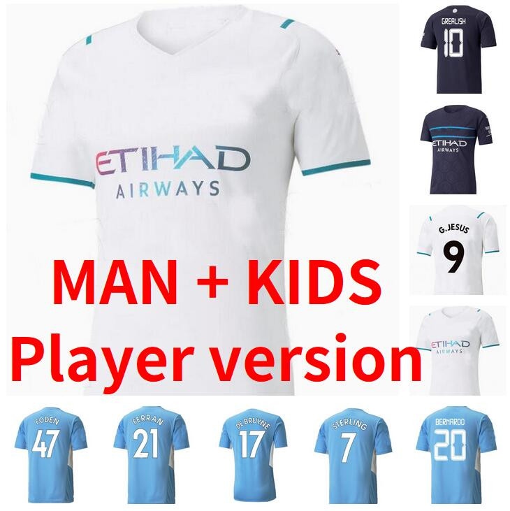 MAN GREALISH CITY DE BRUYNE FODEN soccer jersey 21 22 MAHREZ BERNARDO G. JESUS STERLING FERRAN Fans Player version 2021 2022 football shirts uniform men + kids kit
MAN GREALISH CITY DE BRUYNE FODEN soccer jersey 21 22 MAHREZ BERNARDO G. JESUS STERLING FERRAN Fans Player version 2021 2022 football shirts uniform men + kids kit