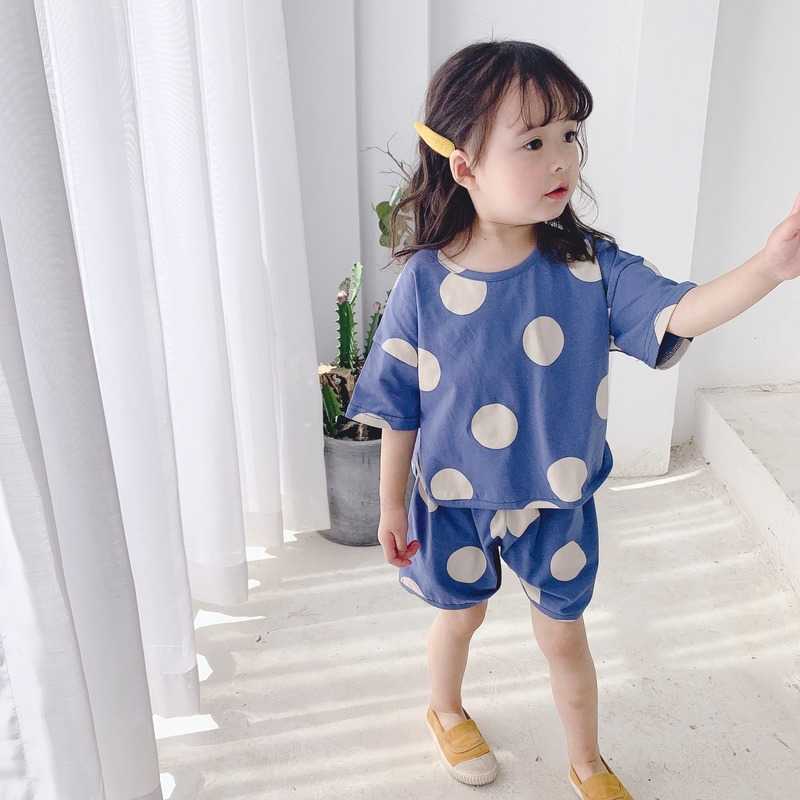 Summer Girls Outfits Clothes Set Children Cotton Dot Loose Short Sleeve T shirts and Shorts 2Pcs 210615, Blue
Summer Girls Outfits Clothes Set Children Cotton Dot Loose Short Sleeve T shirts and Shorts 2Pcs 210615, Blue