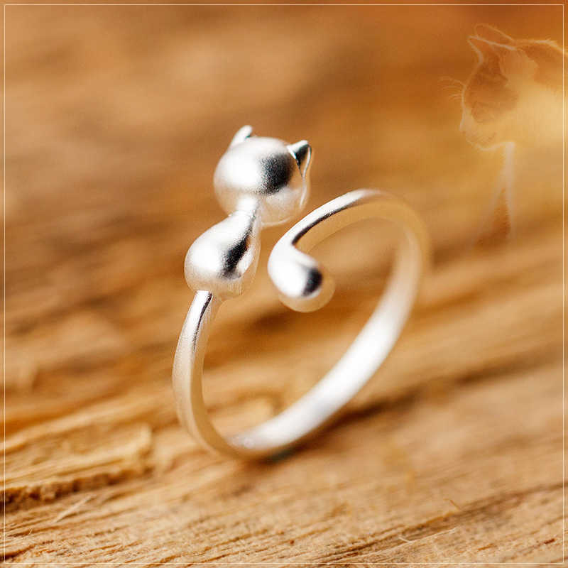 Classic 925 Sterling Silver Animal Finger Ring for Women Fashion Simple Lovely Kittle Free Size Fine Jewelry Bijoux 210707
Classic 925 Sterling Silver Animal Finger Ring for Women Fashion Simple Lovely Kittle Free Size Fine Jewelry Bijoux 210707
