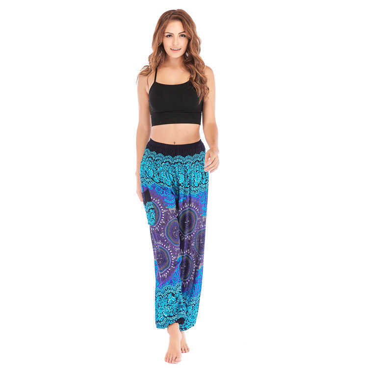 Thailand Summer Thin Style Female Printed Harem Pants For Woman Joggers Bohemia Casual Loose Pantalones Mujer Cintura Alta 210604