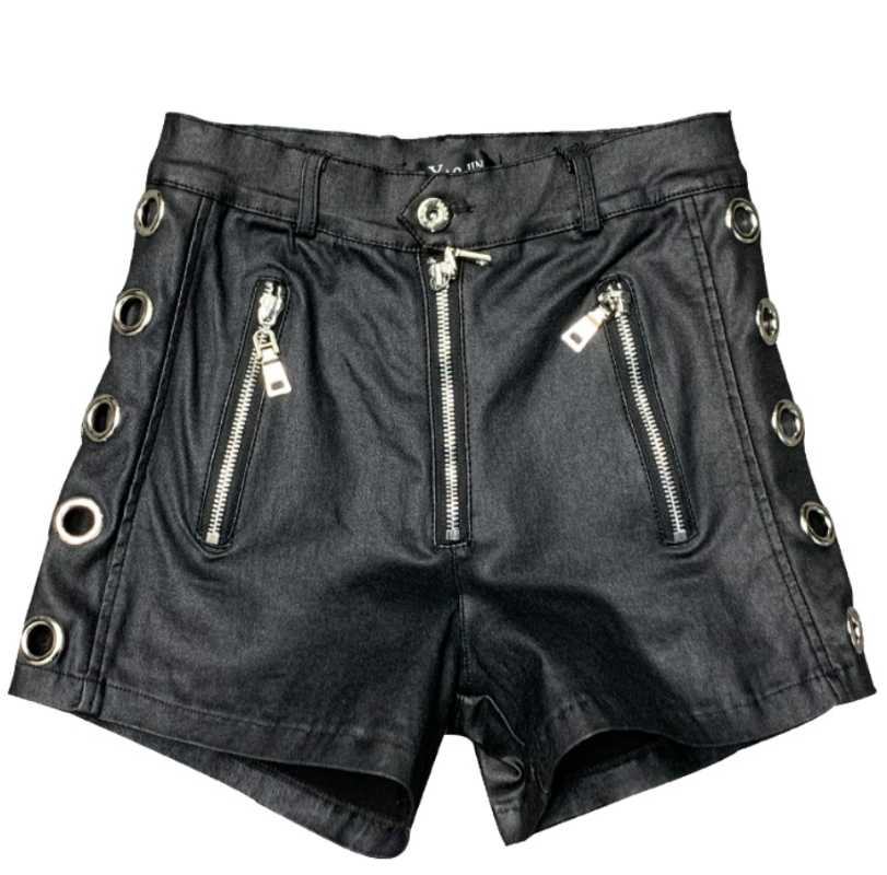 Leather High Waist Shorts For Women Black Spring Autumn Women's Fashion Casual