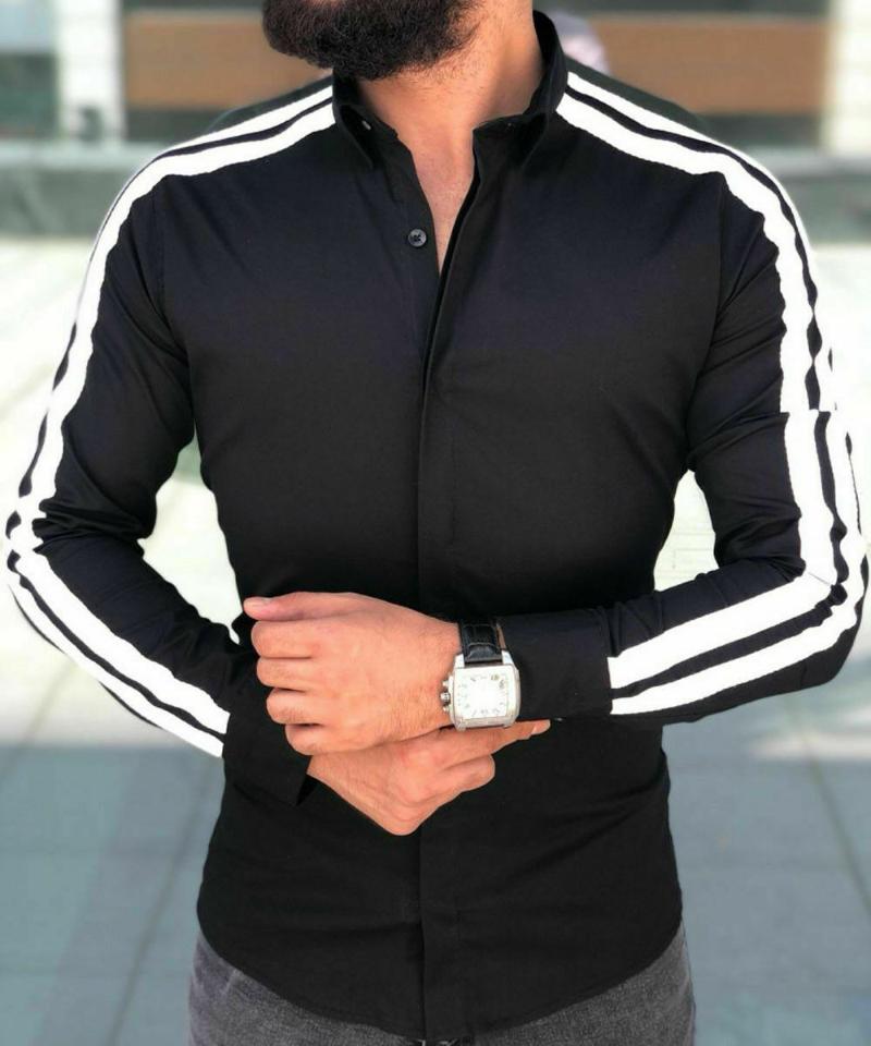 Style Fashion Casual Social Formal Shirt Men Long Sleeve Slim Office Cotton Mens Shirts M-2XL Men's