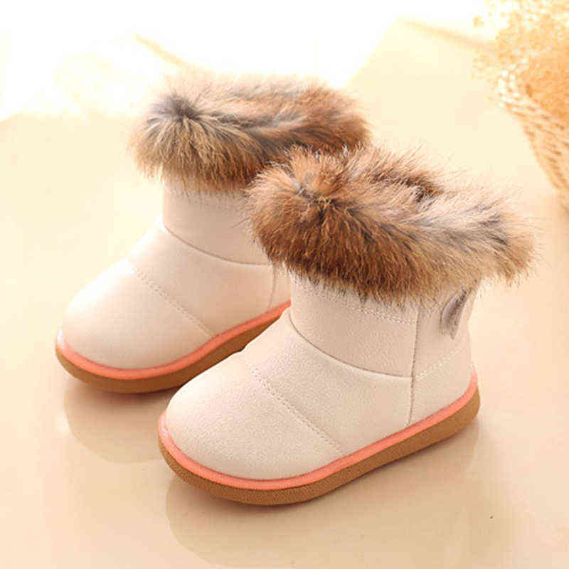 COZULMA Children Warm Boots Boys Girls Winter Snow Boots with Fur 1-6 Years Kids Snow Boots Children Soft Bottom Shoes 211108