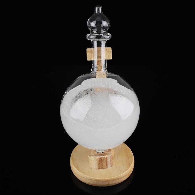Desktop Weather Station Weather Predictor Transparent Ball Storm Glass Creative Globe-Shaped Storm Glass Bottle Home Decor 210811