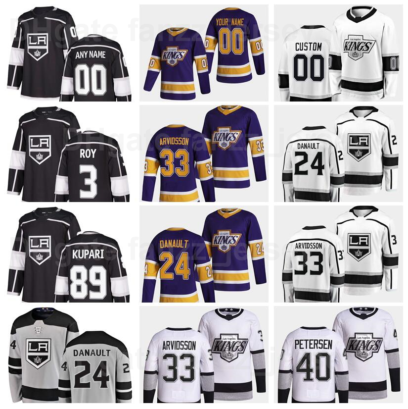 LA Los Angeles Kings Hockey 89 Rasmus Kupari Jersey 24 Phillip Danault 34 Arthur Kaliyev 33 Viktor Arvidsson 3 Matt Roy 40 Petersen Stadium Series Black White
LA Los Angeles Kings Hockey 89 Rasmus Kupari Jersey 24 Phillip Danault 34 Arthur Kaliyev 33 Viktor Arvidsson 3 Matt Roy 40 Petersen Stadium Series Black White