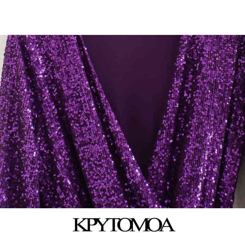 Sexy Deep V Neck Sequin Wrap Mini Dress Women Fashion Long Sleeve Bow Tie Velvet Sashes Party Dresses Chic Vestidos 210420