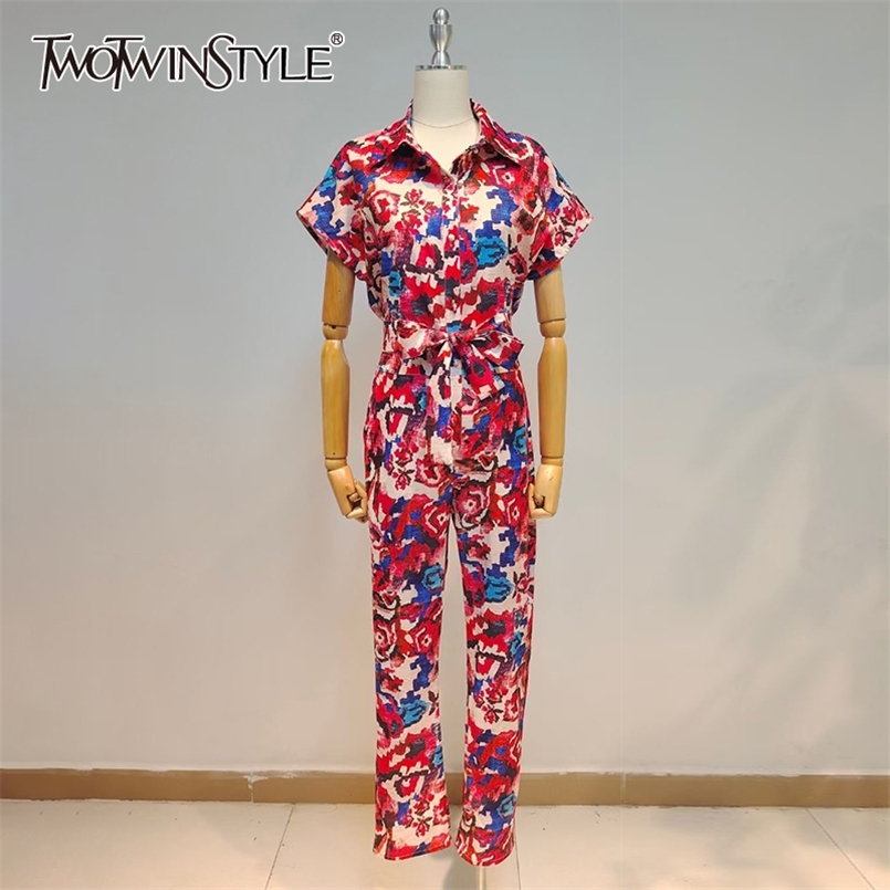 Casual Print Jumpsuit For Women Lapel Short Sleeve High Waist Lace Up Wide Leg Pants Loose Hit Color Jumpsuits 210521, Blue
Casual Print Jumpsuit For Women Lapel Short Sleeve High Waist Lace Up Wide Leg Pants Loose Hit Color Jumpsuits 210521, Blue