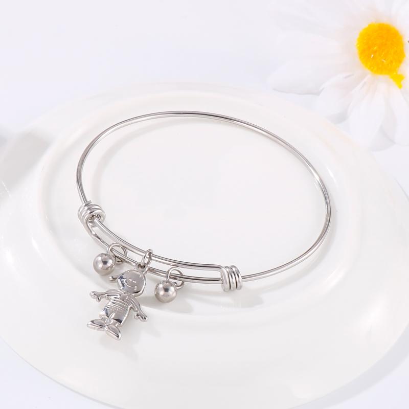 Bangle Fashion Bracelet Round Bead Pendant Stainless Steel Gold Boy Personality Adjustable Men's And Women's Family Jewelry An
Bangle Fashion Bracelet Round Bead Pendant Stainless Steel Gold Boy Personality Adjustable Men's And Women's Family Jewelry An