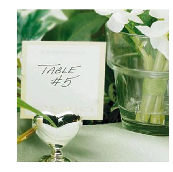 2021 Heart Design Chrome Place Card Holders Wedding Table Decoration Favors Free