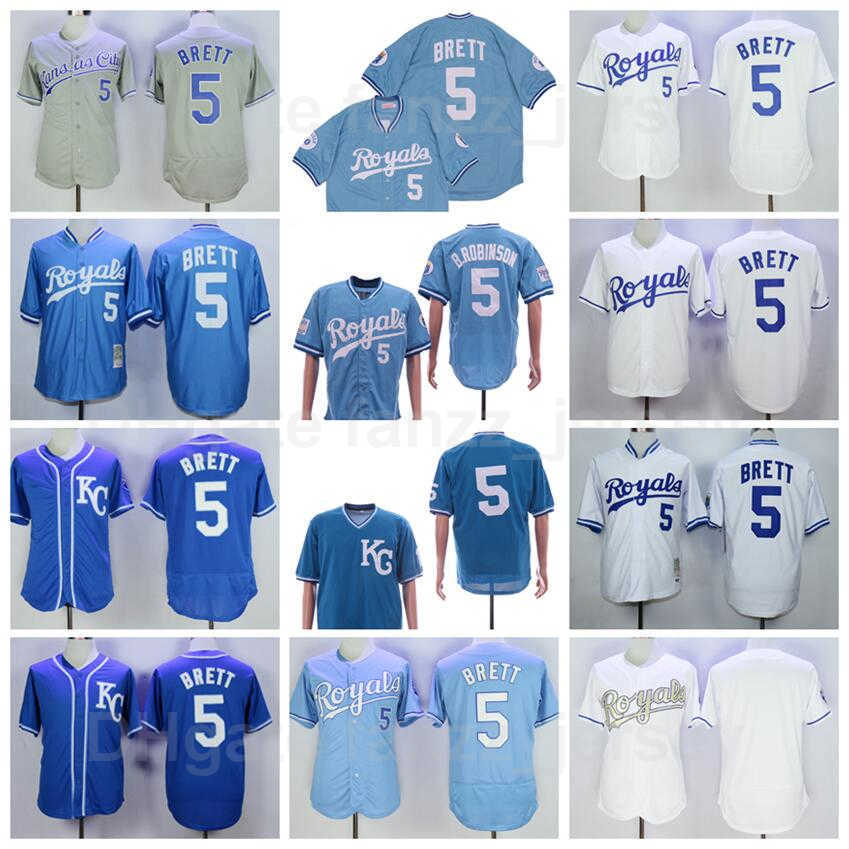 Men Vintage Baseball 5 George Brett Retro Jersey Blue White Grey Team Color All Stitched Pullover Flexbase Cool Base Retire 1983 1985 1989 Cooperstown
Men Vintage Baseball 5 George Brett Retro Jersey Blue White Grey Team Color All Stitched Pullover Flexbase Cool Base Retire 1983 1985 1989 Cooperstown