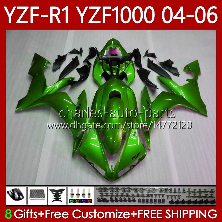 Fairings Kit For YAMAHA YZF-R1 YZF R 1 1000 CC YZF1000 YZFR1 04 05 06 Bodywork 89No.71 YZF R1 1000CC 2004 2005 2006 YZF-1000 2004-2006 OEM Motorcycle Pearl green Body, No. 1
Fairings Kit For YAMAHA YZF-R1 YZF R 1 1000 CC YZF1000 YZFR1 04 05 06 Bodywork 89No.71 YZF R1 1000CC 2004 2005 2006 YZF-1000 2004-2006 OEM Motorcycle Pearl green Body, No. 1