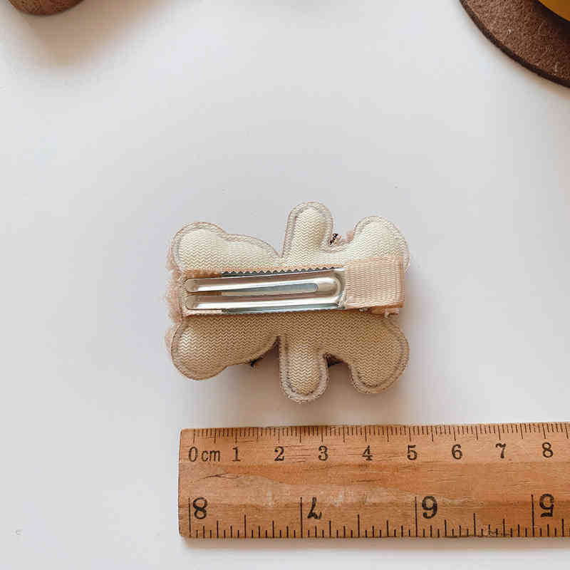 Hair Accessories Autumn and Winter Lovely Milk Coffee Color Plush Bear Side Clip Girl Heart Versatile Hairpin Bag Cloth Wind