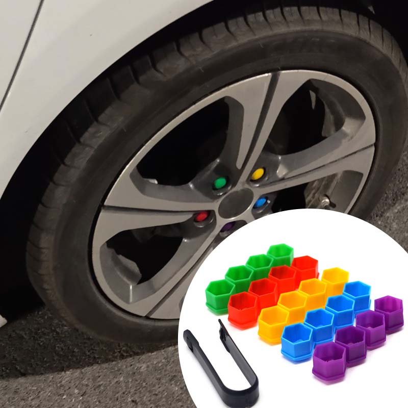 20pcs/Set 21mm Wheel Nut Bolt Head Cover Cap Protective Caps Exterior Decoration Protecting Bolts Rims Car Tires Bolted