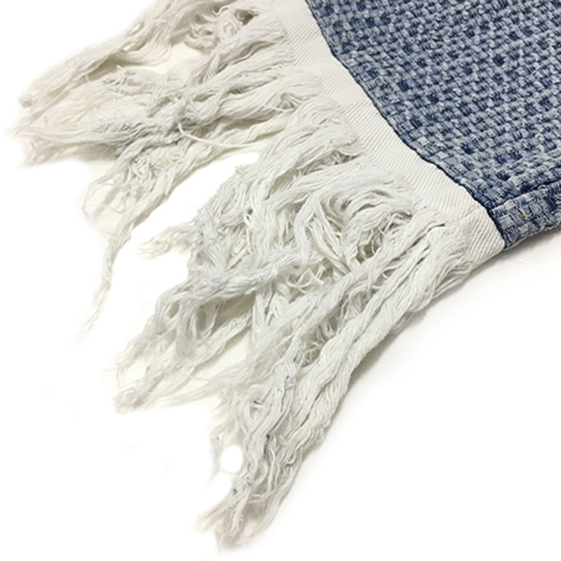 [EAM] Wide Leg Pants Two Piece Blue Denim Tassels Suit Long Sleeve Loose Fit Women Fashion Spring Autumn 1DD6388 210512