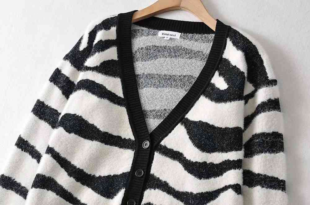 Fashion Mohair knitted cardigan women long sleeve sweater Sexy V Neck korean lady winter tops 210521