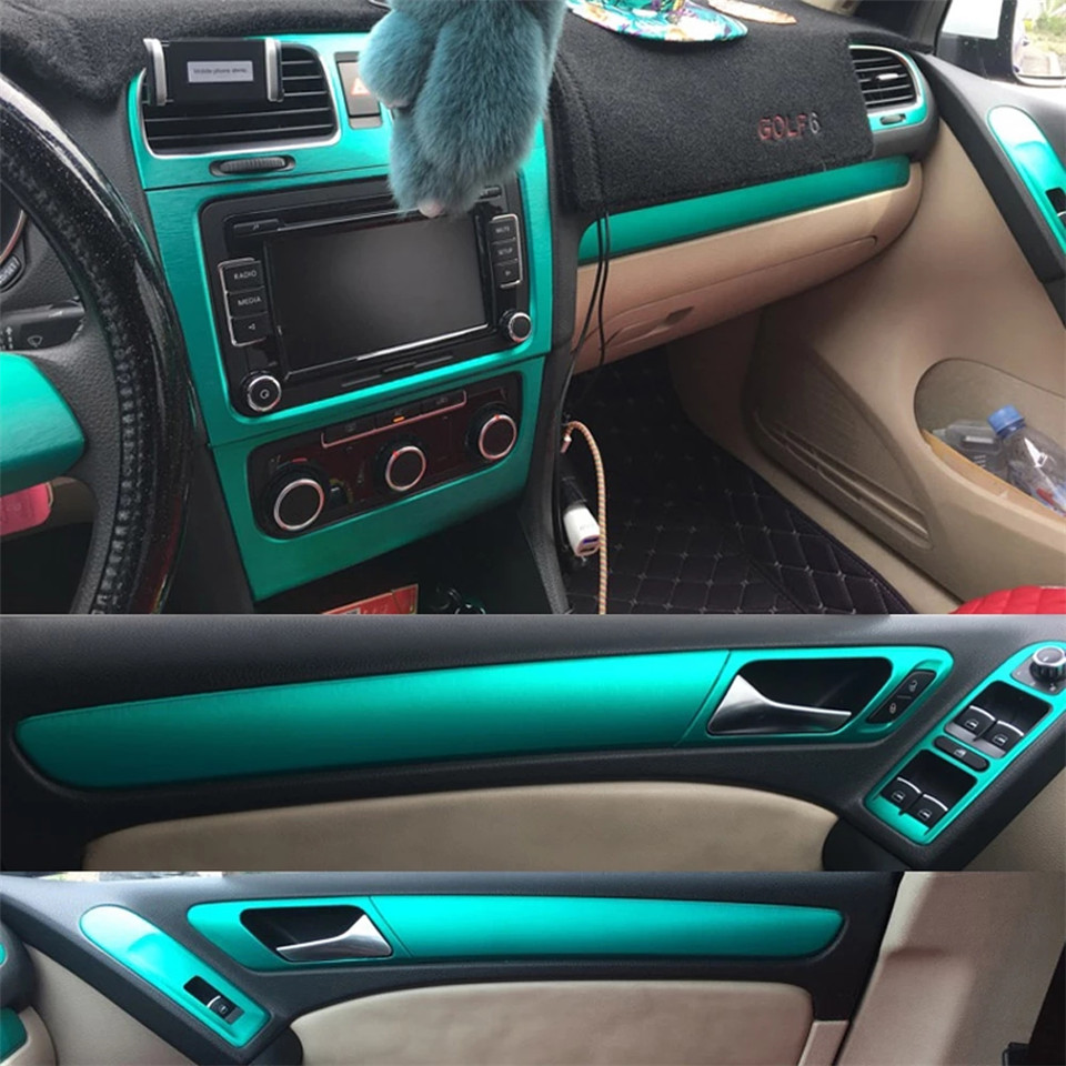 For Volkswagen Golf 6 GTI R20 MK6 2 doors Interior Central Control Panel Door Handle Carbon Fiber Stickers Decals Car styling