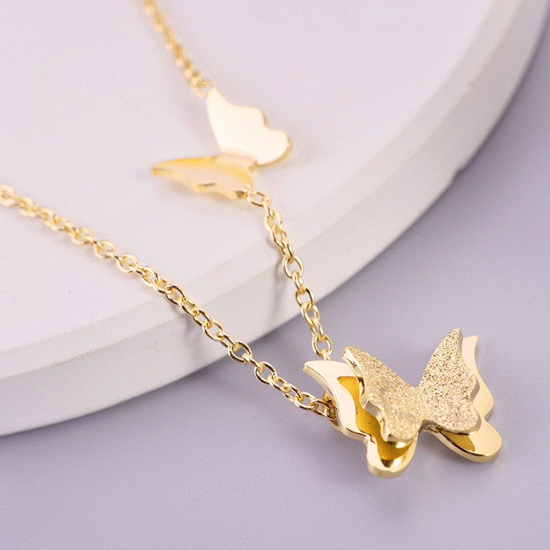 Luxury Design Womens Fadeless Frosted Butterfly Pendant Necklace Stainless Steel Jewelry
Luxury Design Womens Fadeless Frosted Butterfly Pendant Necklace Stainless Steel Jewelry