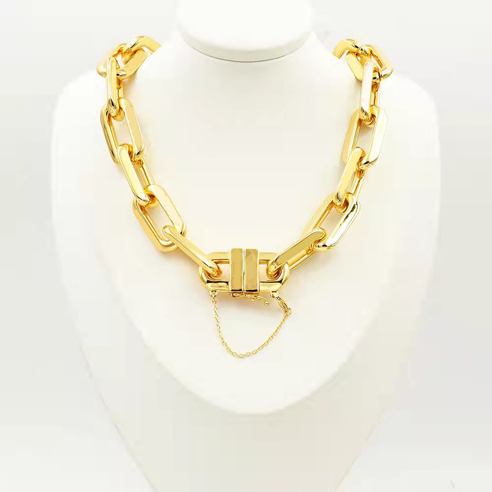 2021 new designer necklace ladies punk hip hop bracelet thick chain fashion party jewelry high quality with box, Golden
2021 new designer necklace ladies punk hip hop bracelet thick chain fashion party jewelry high quality with box, Golden