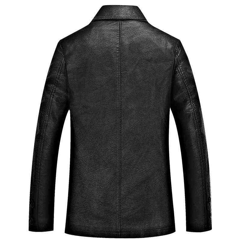Men's Winter Leather Jacket Soft Thick Warm PU Leather Jacket Male Business casual Coats Man Jaqueta Masculinas Plus Size 4XL 211106