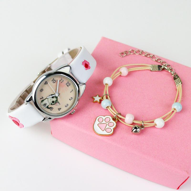 Hair Accessories Cute Cheese Cat Pattern Women Watch With Bracelet Quartz Analog Ladies Watches Kids Girls Student Clock Gift Relogio Femini
Hair Accessories Cute Cheese Cat Pattern Women Watch With Bracelet Quartz Analog Ladies Watches Kids Girls Student Clock Gift Relogio Femini