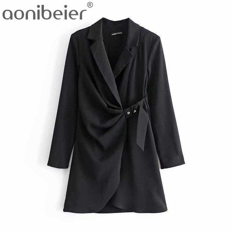 Women' Long Chic Style Lapel Fold Belt Drape Sleeve Slim Suit Coat Sashes Blazer Urban Outfits 210604, Black
Women' Long Chic Style Lapel Fold Belt Drape Sleeve Slim Suit Coat Sashes Blazer Urban Outfits 210604, Black
