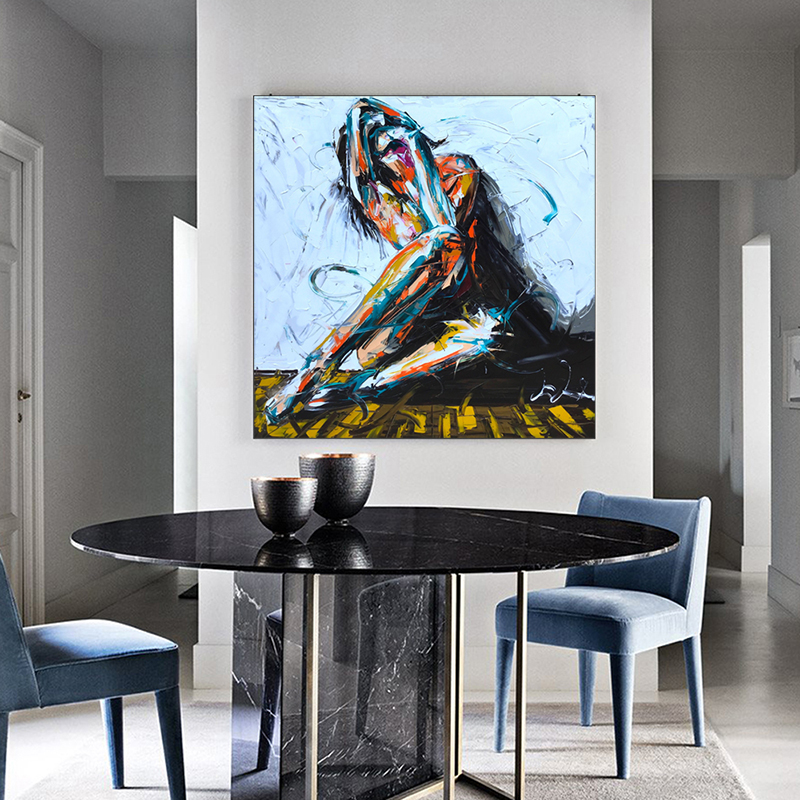 RELIABLI ART Abstract Girl Sexy Woman Pictures Canvas Painting Wall Art For Living Room Potrait Painting Decorative Picture