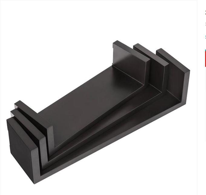 2022 Boxes & Bins Set of 3 Floating Display Shelves Ledge Bookshelf Wall Mount Storage Home Décor Black